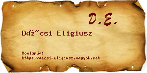 Décsi Eligiusz névjegykártya